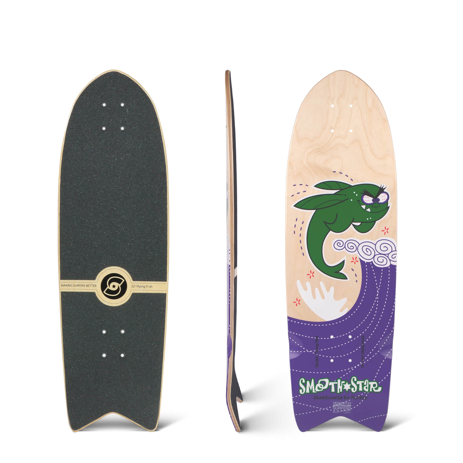 32″ Flying Fish (Green) Deck