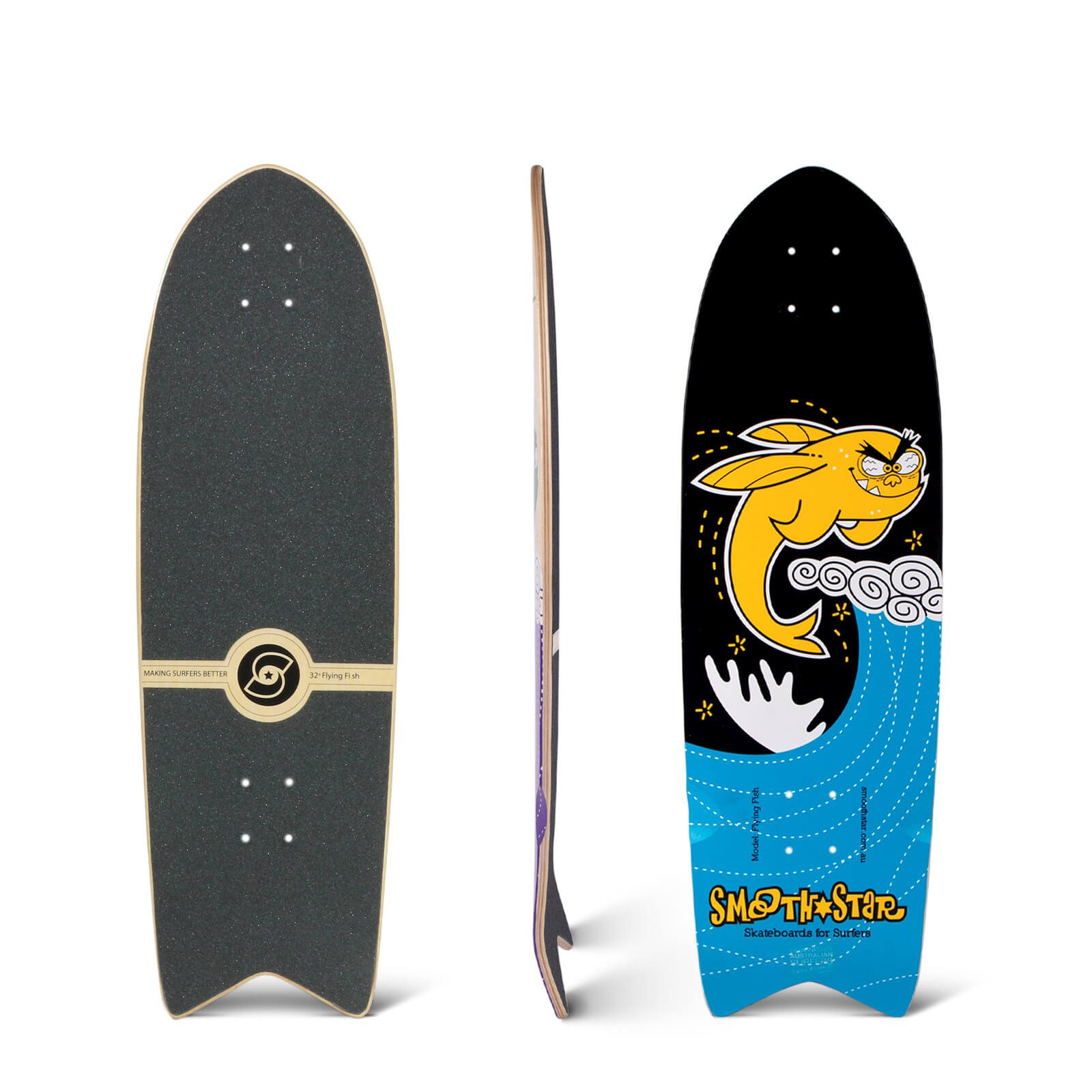 32″ Flying Fish (Yellow & Black) Deck